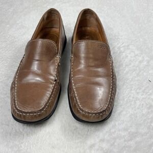 Ecco Brown Leather Size 43 Loafer Slip On Driving Comfort Shoe Minor Flaw in Pic
